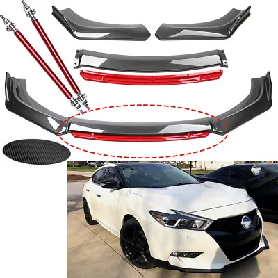 Front Bumper Lip Splitter Spoiler Body Kit Carbon/ Fiber Rods For Nissan Maxima • $69.99