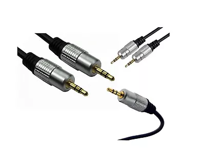 5M10M15M Aux Cable Audio Lead 3.5mm GOLD Jack Male For Headphone/MP3/Car/Phone • £10.49