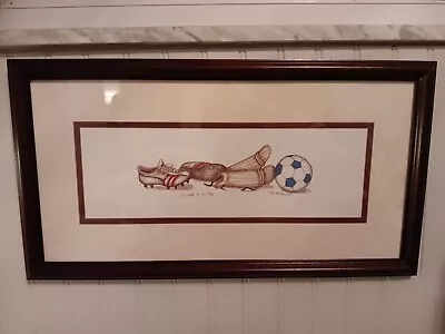 Martha Hinson  Soccer It To Me  Print Under Glass Wooden Frame Child Room   • $29.99