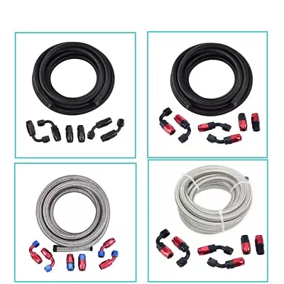 10AN/8AN/6AN/4AN Fitting Stainless Steel Braided Oil Fuel Hose Line Fuel Line 5' • $44.64