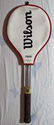 Vintage Wilson T2000 Steel Tennis Racquet Medium 4-5/8 With Cover Made In USA • $19.99