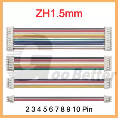 JST- ZH1.5mm Pitch Female To Female Connector Cable Wire 2/3/4/5/6/7/8/9/10 Pin • $3.09