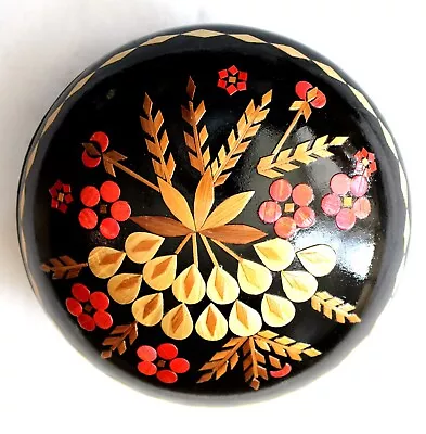 Vintage Hand Painted Ukrainian Box Original Kiev Factory Package Straw Inlay #68 • $34.95