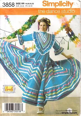 Simplicity 3858 Pattern Rare Mexican Dance Dress By Zarela Plus Size 14-20 Uncut • £46.97