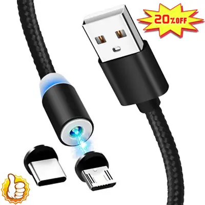 Magnetic Fast Charging Cable Charger 360°+180° Micro USB For Android T E5G5 • $1.01