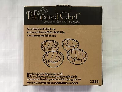 Pampered Chef Bamboo Snack Bowls - Set Of 4 ~ 2253 ~ New In Box • $12.95