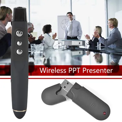 New Remote Wireless USB PPT Control PowerPoint Clicker Red Laser Pointer Pen UK • £10.99
