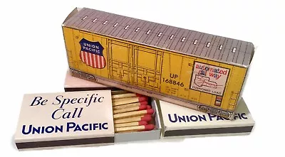 Union Pacific UP Train Car Rail Way Four Match Boxes Unstruck Matches Railroad • $9.59
