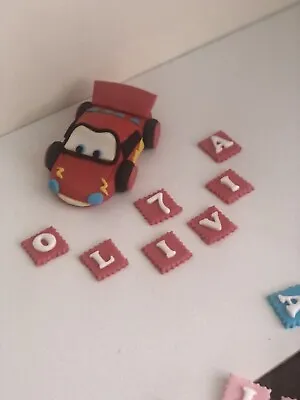 £7.50 • Buy Lightning McQueen Unofficial Cars Cake Topper Personalised Handmade Animated