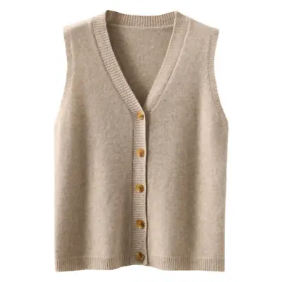 $17.44 • Buy Women Knit Waistcoat Gilet Tank Sleeveless Slim V-neck Sweater Soft Vest Top