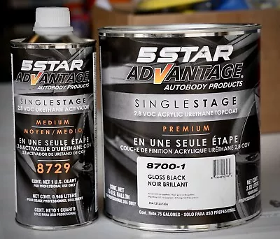 5 Star Advantage Gloss Black Single Stage Acrylic Urethane Automotive Paint Kit! • $149.99