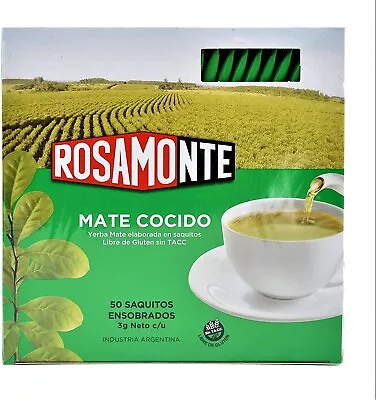 YERBA MATE ROSAMONTE COCIDO/TEA BAGS X 50 EASY USE! ***Fast Free Delivery*** • £8.99