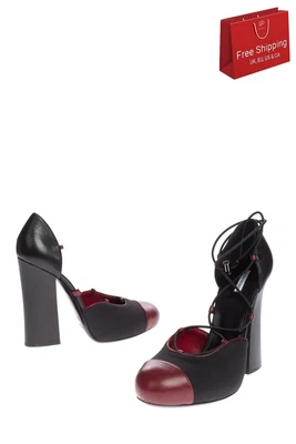 £74.99 • Buy RRP €485 EMPORIO ARMANI Leather D'Orsay Shoes EU 40 UK 7 US 9.5 Heel Drawcord