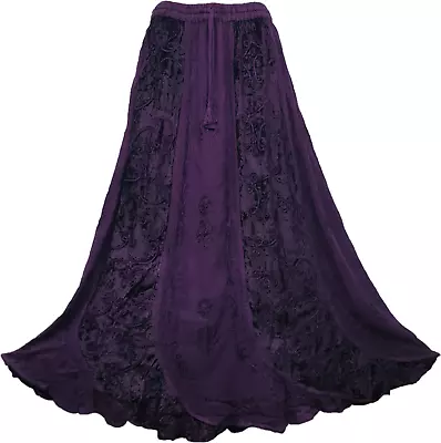 Purple Skirt Winter Velvet Goth Hippie Party Medieval Maxi Christmas Festive • £37.99