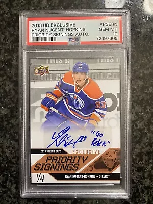 2013 Spring Expo Priority Signings Ryan Nugent Hopkins Inscribed Auto #/4 PSA 10 • $699.99