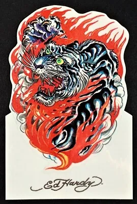 Flaming Tiger STICKER Decal Artist Ed Hardy Kiss Cut Out Of Print! • $7.49