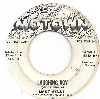 MARY WELLS Laughing Boy On Motown Soul Popcorn PROMO 45 HEAR • $10