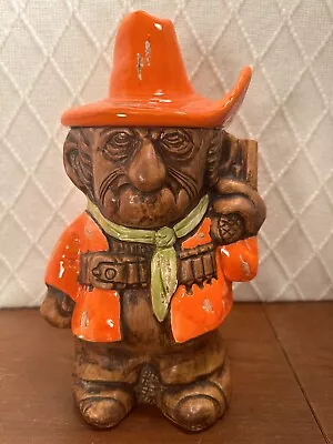 Treasure Craft Cookie Jar Cowboy W/ Orange Vest & Hat • $50