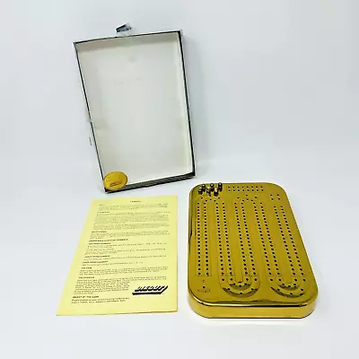 Vintage Solid Brass Cribbage Board By Diecut Canada With Box And Original PEGS • $36.79