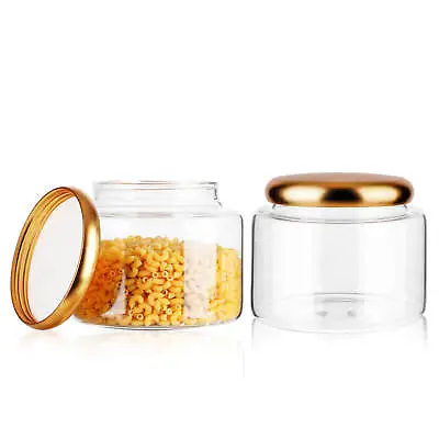 $31.50 • Buy 65 Oz Wide Mouth Glass Storage Container With Screw Metal Lids For Store Food
