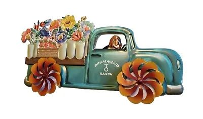 The Pioneer Woman Tin Lithographed Flower Truck Garden Stake Spinners • $25