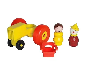 Vintage FISHER-PRICE  Little People Yellow Tractor Clown And Lady • $29.99