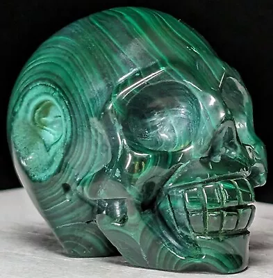 Malachite Skull Carving Crystal Gemstone • $68.63