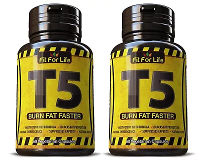 T5 FAT BURNER CAPSULES 2-Pak 120caps Total Slimming Pills Diet Weight Loss • $48.50