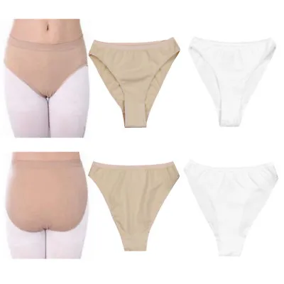 Kid Girls Dance Ballet Seamless High Cut Cotton Briefs Underwear Pants Knickers  • £4.52