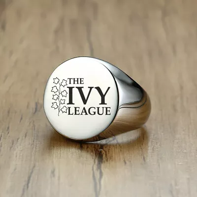 Men Signet Ring University IVY College Graduation Personalized Free Engraving • $4.99