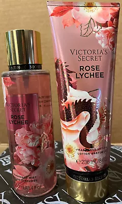 Victoria’s Secret Rose Lychee Fragrance Mist 8.4oz & Lotion Gift Set • $29.99