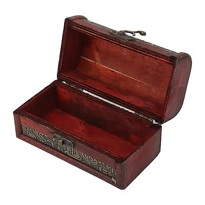 Vintage Wooden Storage Box Decorative Treasure Jewelry Chest Box Treasure Chest • $10.43