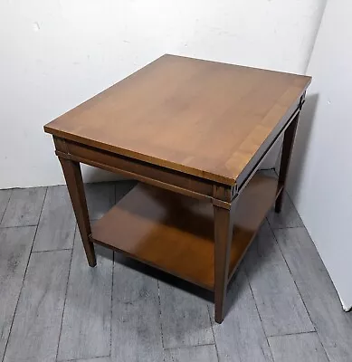 Vintage Lane 1960s Mid Century Modern Walnut Wood 2-Tier End Table A • $265.50