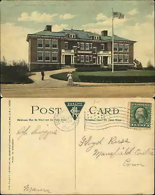 Noah Torrey School South Braintree MA 1912 To FLOYD RUSS Mansfield Centre CT • $3.43