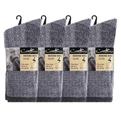 1/3/6/12 Pairs Mens Lambs Wool Socks Merino Winter Warm Hiking Work Lot UK 6-11 • £6.37