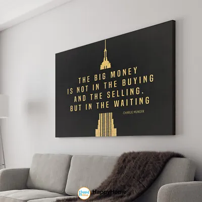 Charlie Munger Wall Art Big Money In The Wating Investing Quotes Trading Poster • $215.60