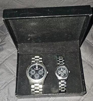 New Mark Naimer His & Hers Stainless Steel QUARTZ Watch Set- Water Resistant • $49.99