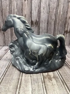 Vintage Horse And Foal TV Lamp Ceramic Grey • $39.99