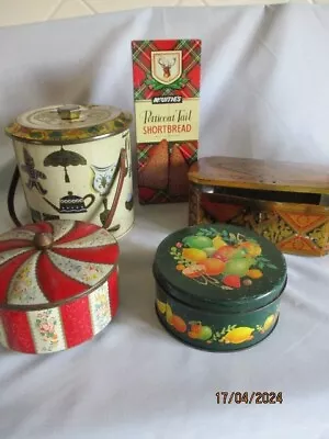 FIVE Vintage Biscuit / Sweet  Tins Job Lot • £12.50