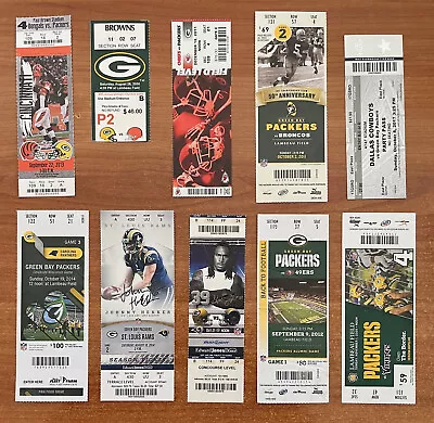 LOT Of 10 - GREEN BAY PACKERS NFL FULL FOOTBALL TICKET TICKETS STUBS • $14