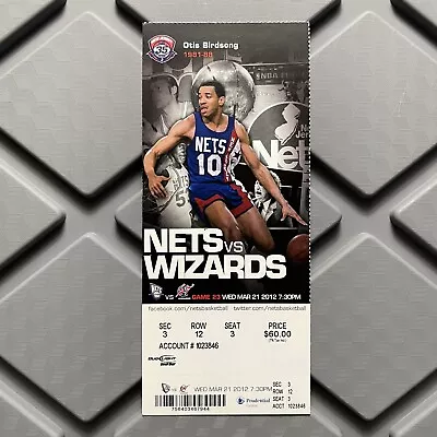 Nene Washington Wizards DEBUT Vs Brooklyn Nets NBA Basketball Ticket Stub 2012 • $24.99