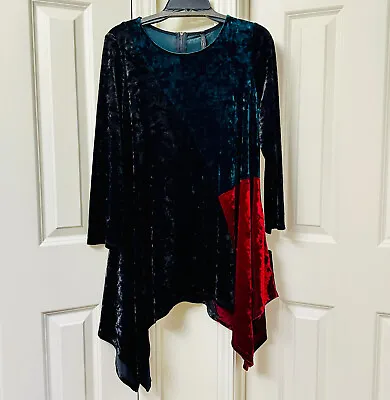 IC Collection Women's Velvet Hi-Low Hem Tunic Size-M • $62.10