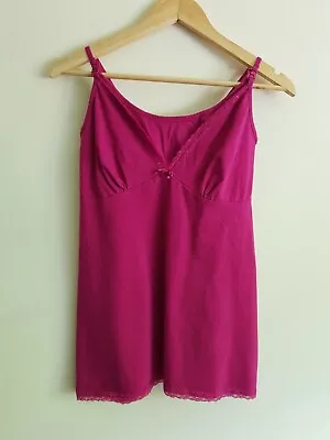 JoJo Maman Bebe Maternity Nursing Size XS Lace Camisole Nightwear Vest Top Pink • £7.50