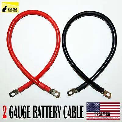 2 AWG Gauge 5/16  Lug Battery Cable Inverter Cables Solar RV CarGolfUSA MADE • $13.19