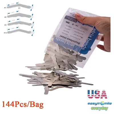 144Pc Dental Universal Matrix Bands Tofflemire Stainless Steel Bands .0015 4Type • $11.99