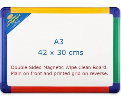 £14.89 • Buy 40 X 32cm A3 Magnetic Dry Erase /Dry Wipe Double-Sided White Board. Plain...