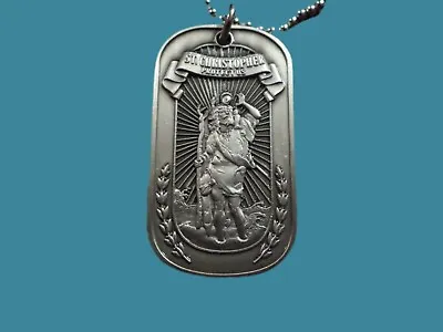 St. Christopher Protect Us Religious Dog Tag Marine Corps Army Navy Air Force  • $14.95
