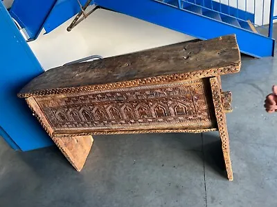 🤎COnVersationAL CarVed WOOD VIntage SpaniSH TabLe COnsole CREDENZA Bar • $4699