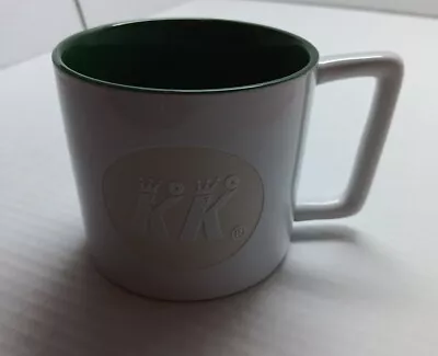 Krispy Kreme White Green Coffee Mug Cup KK Etched On Cup  • $14.74