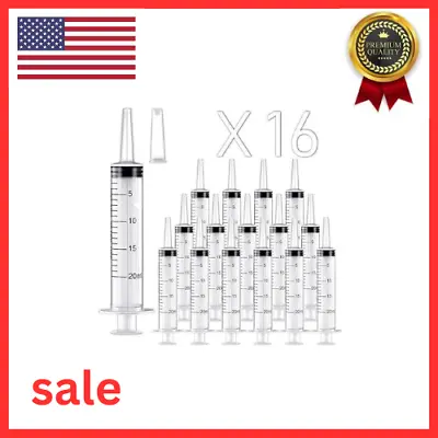 16 Pack 20ml Large Plastic Syringe Catheter Tip Individually Sealed For Liquid • $13.79
